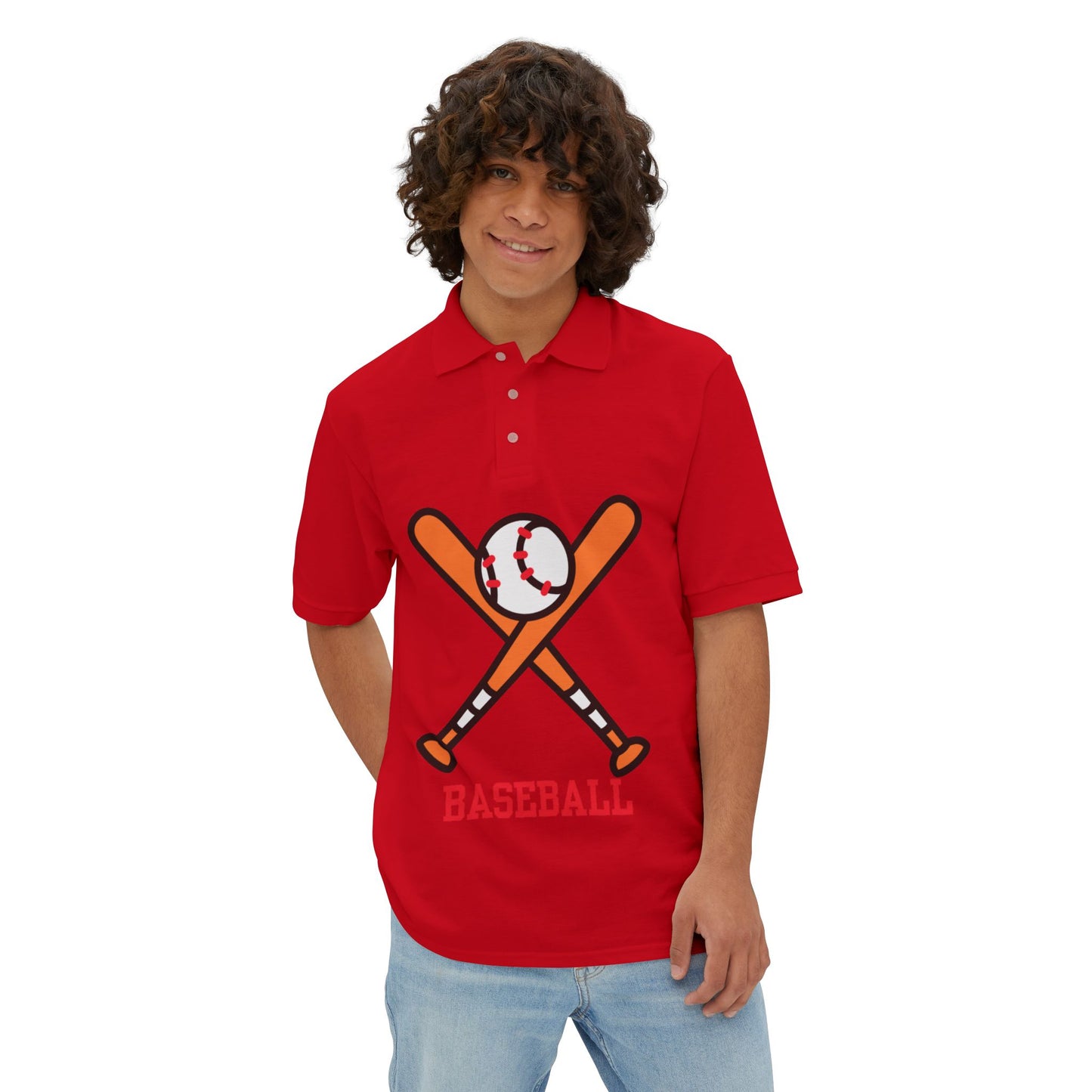 Men's Polo Tee - Baseball Piqué Polo