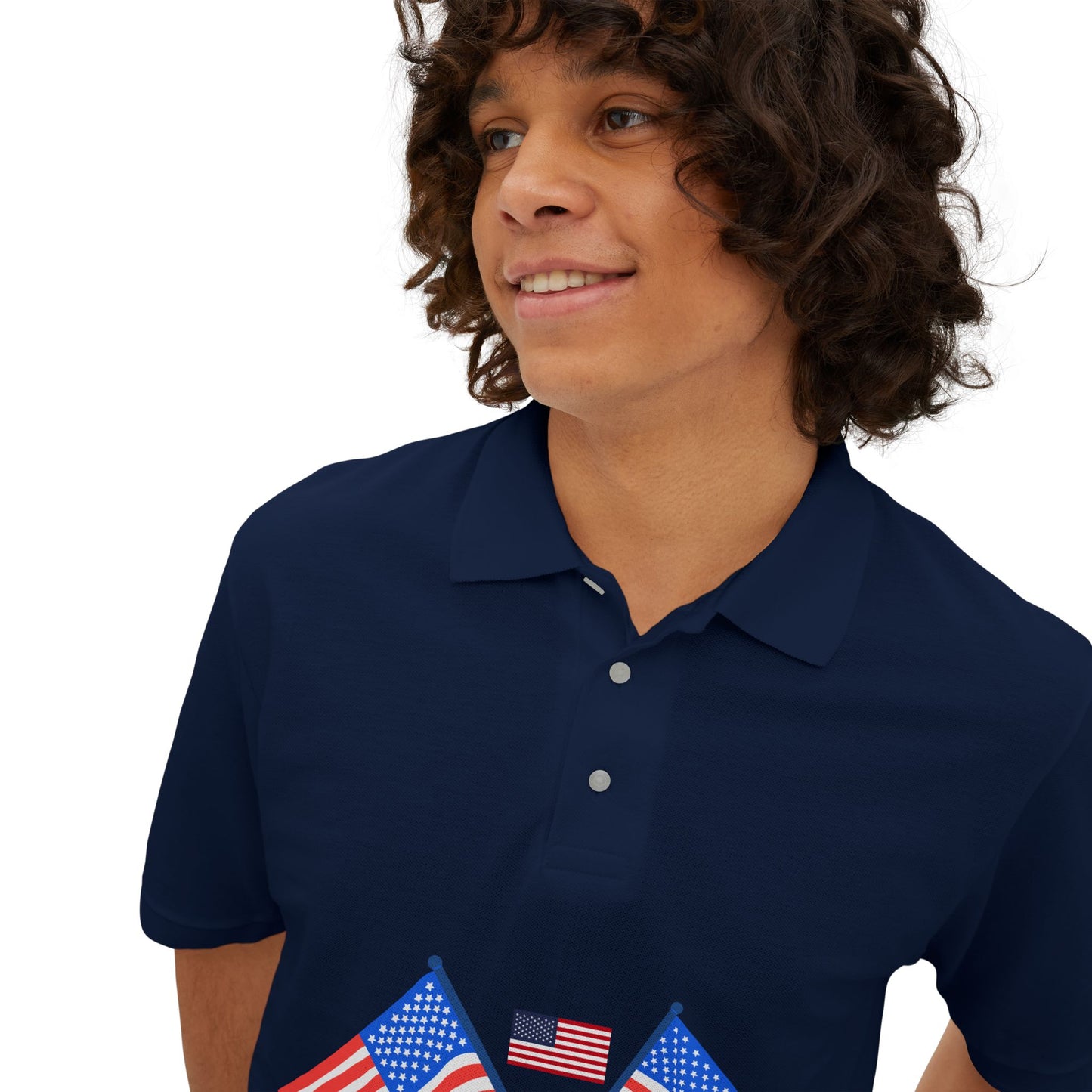 USA Flag Men's Polo