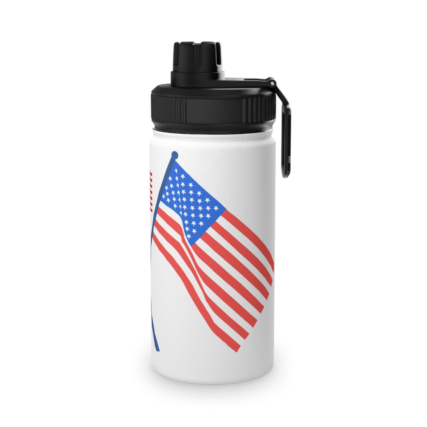 American Patriotic Stainless Steel Water Bottle with Sports Lid
