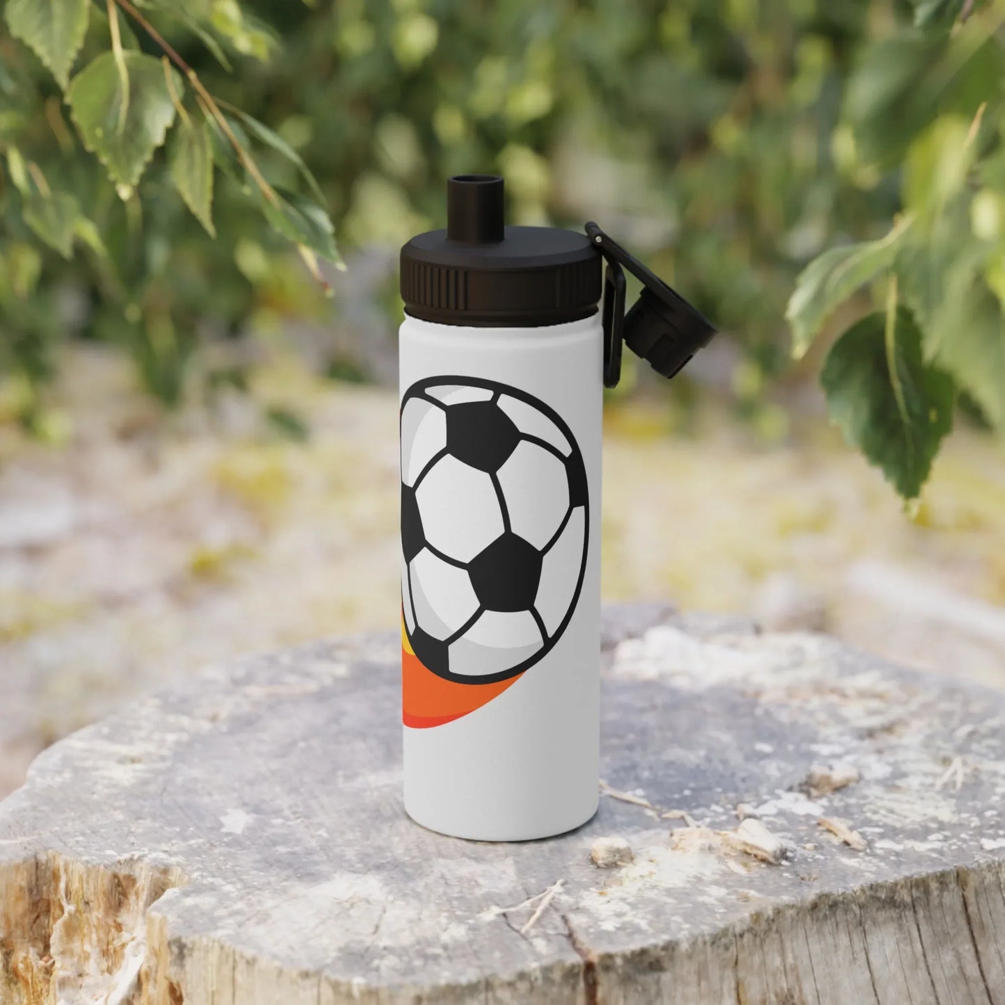 Soccer Fire Ball Stainless Steel Water Bottle – Insulated Sports Bottle - RizQ Life 