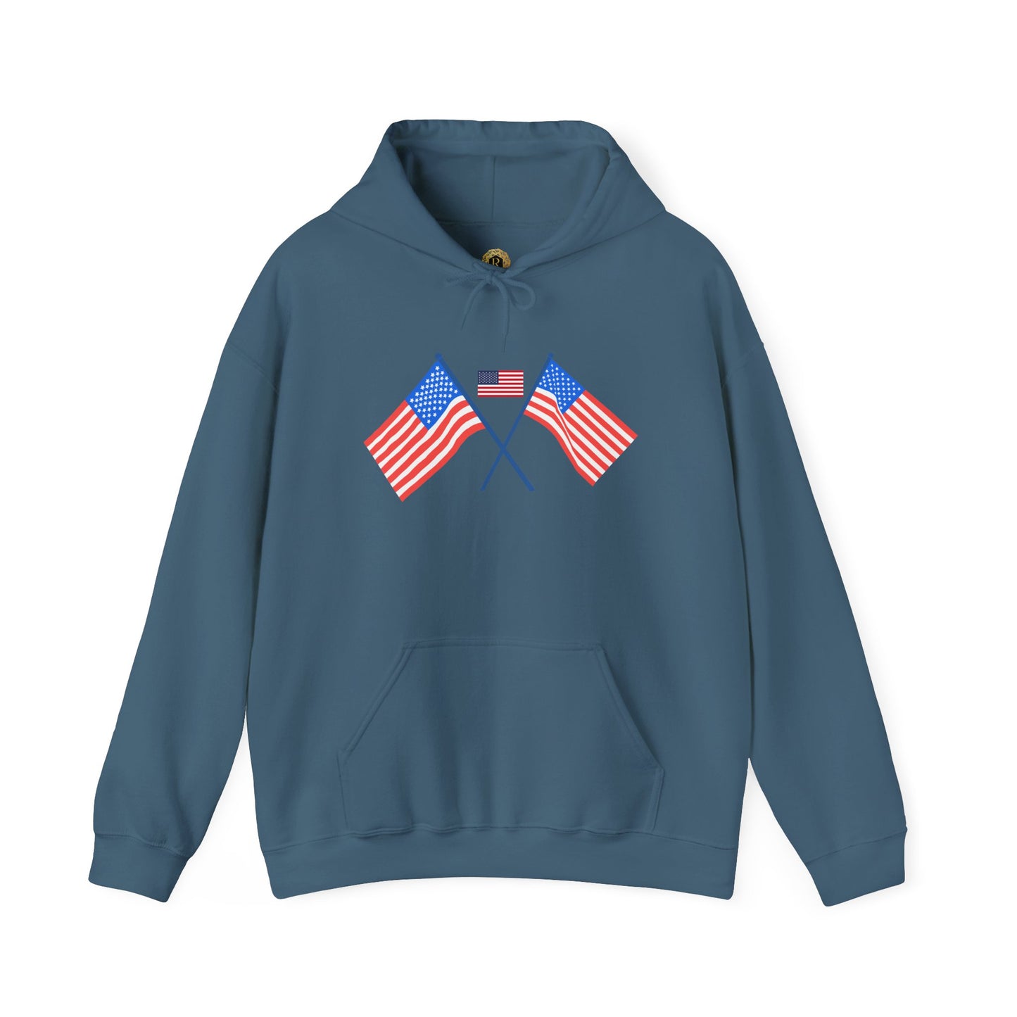 Men's Patriotic Hoodie - Double American Flag Graphic