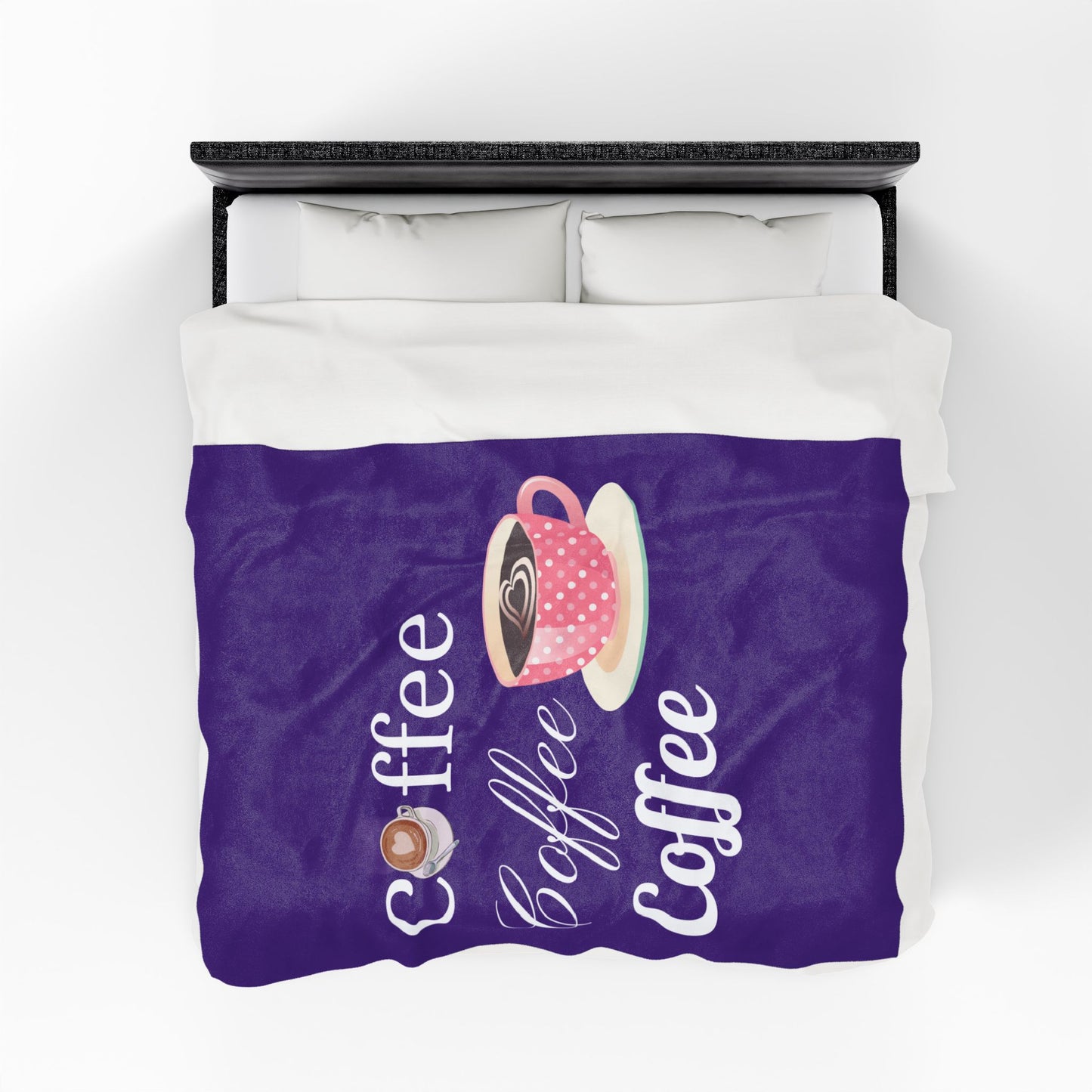 Coffee Lover Velveteen Blanket - Cozy Throw for Warmth, Gift for Him/Her, Coffee Decor, Home Essentials, Snuggle Time