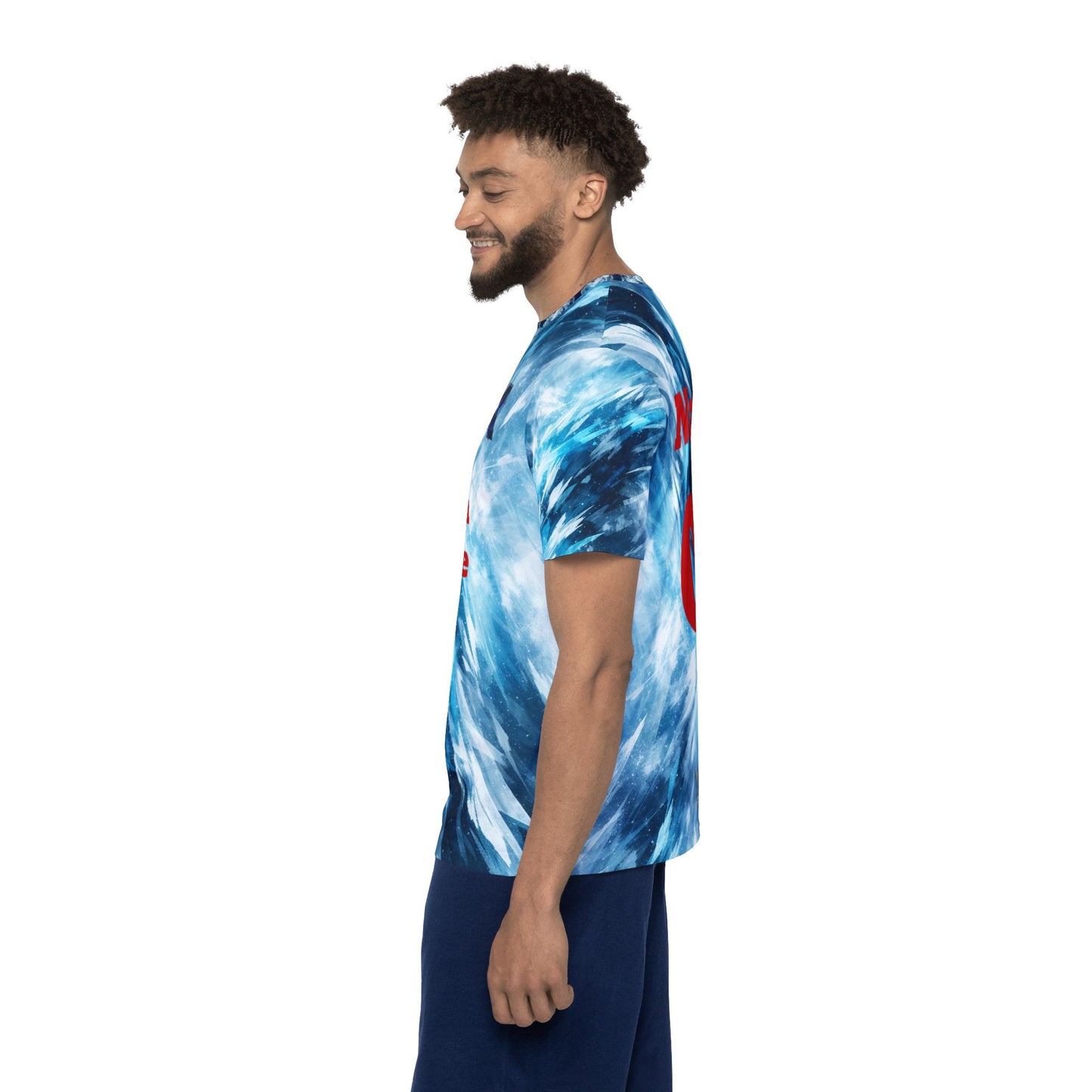 Custom Blue Tie-Dye Team Jersey — Personalized Name & Number Sports Shirt