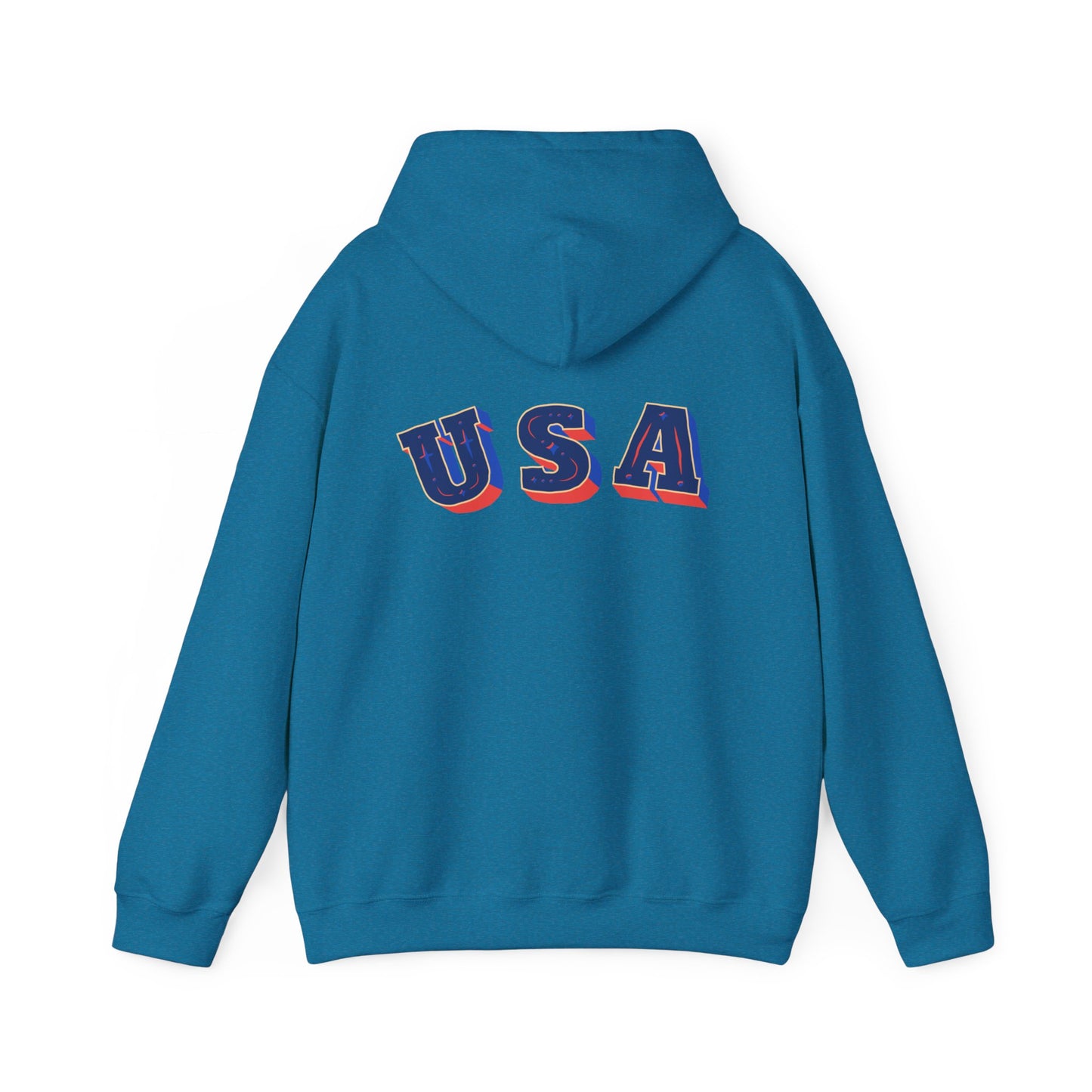 Men's Patriotic Hoodie - Double American Flag Graphic