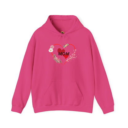 Mom Love Hoodie - Floral Heart Design - Perfect Gift for Mother's Day
