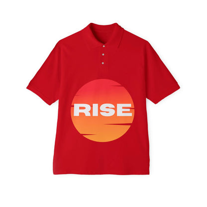 Men's Polo - RISE Graphic Tee for Motivation and Everyday Style - RizQ Life 