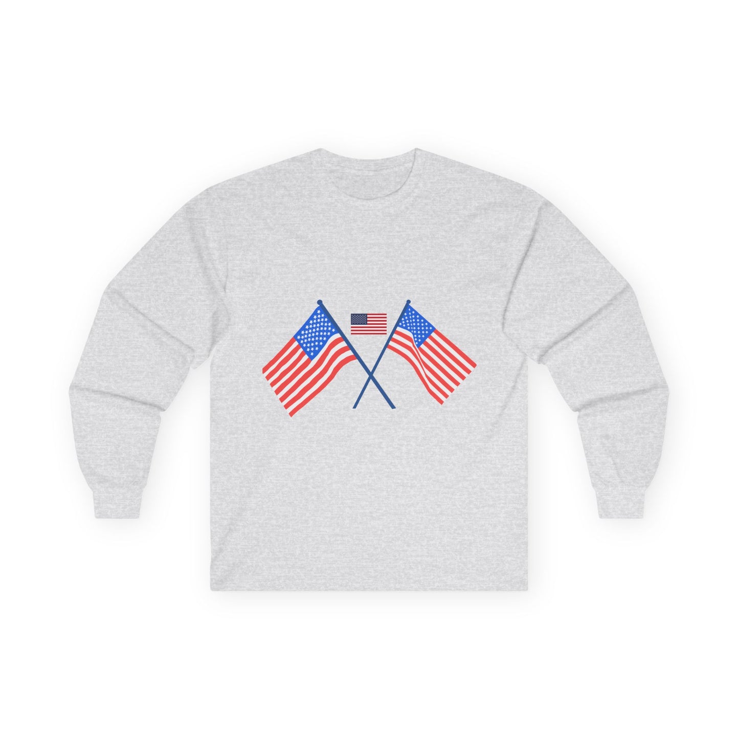 Patriotic Long Sleeve Tee - USA Flag Design