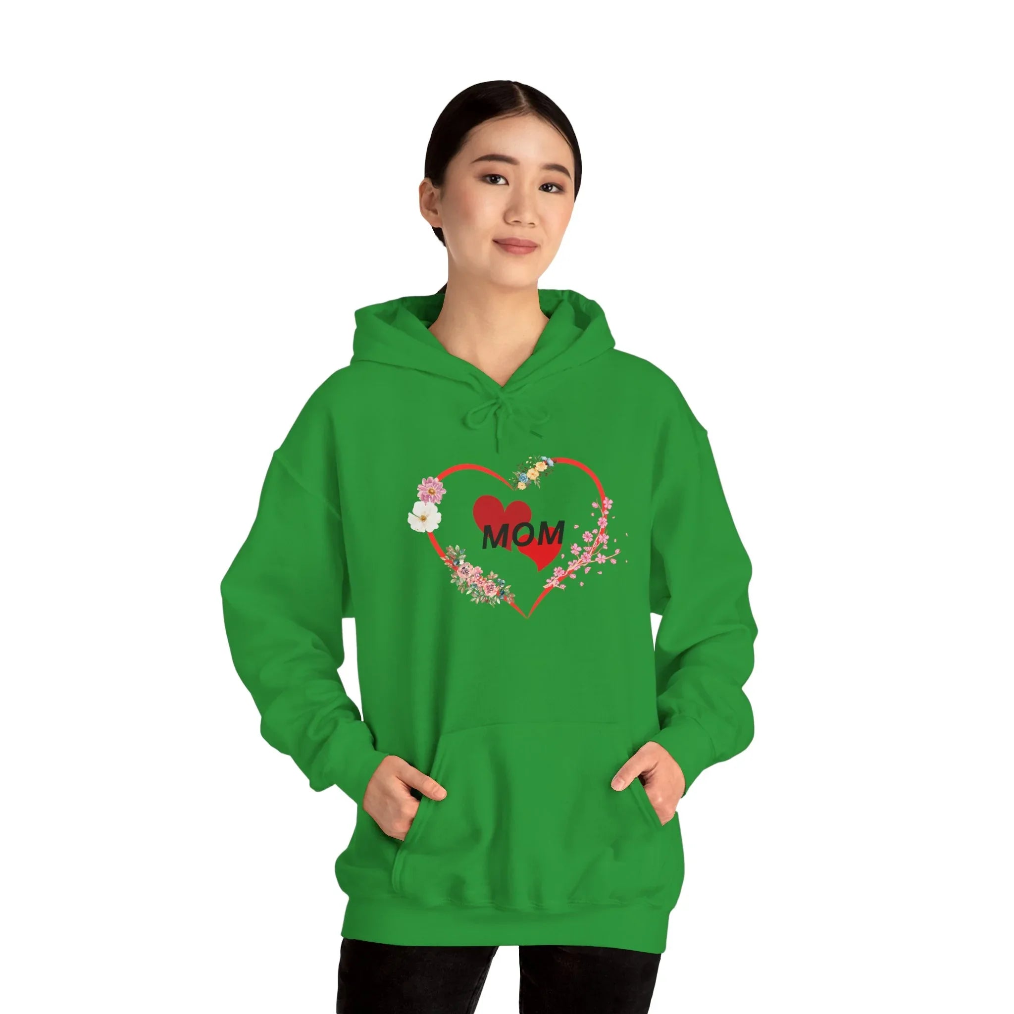 Mom Love Hoodie - Floral Heart Design - Perfect Gift for Mother's Day - RizQ Life 
