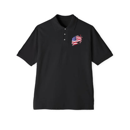 Polo Shirt with American Flag Emblem - Casual Comfort for Every Occasion - RizQ Life 