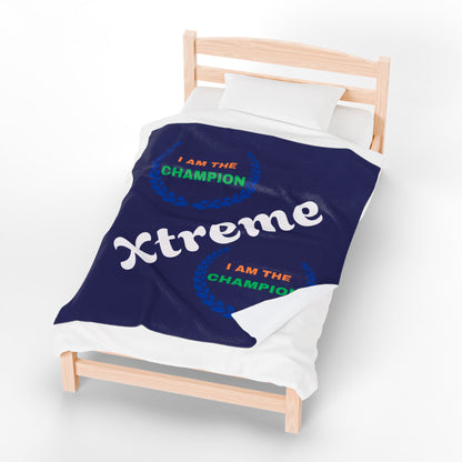 Champion Velveteen Plush Blanket - Cozy, Motivational Gift for Sports Lovers, Home Decor, Couch Throw, Perfect for Celebrations