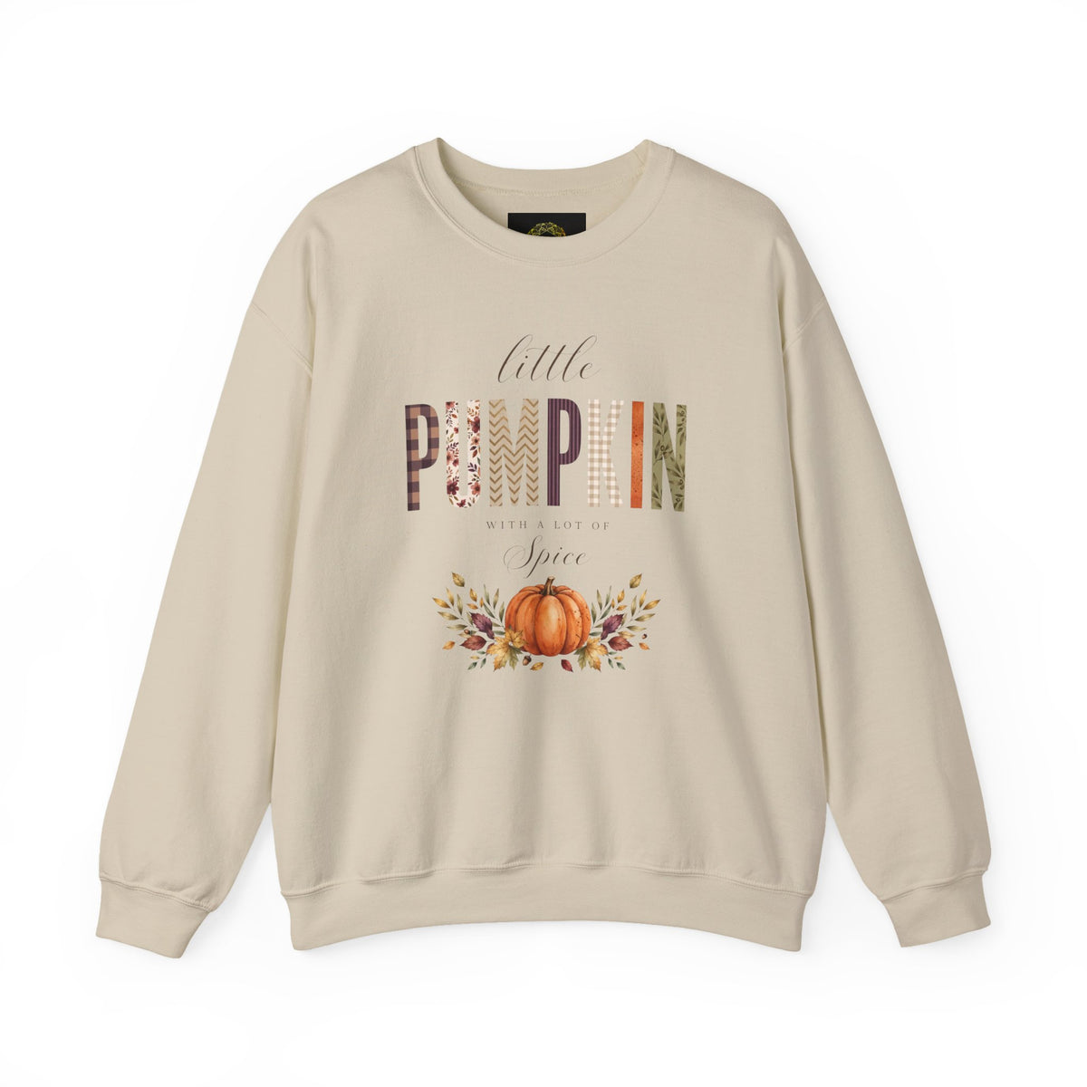 Little Pumpkin With A Little Spice" Sweatshirt – Cozy Fall Plaid & Watercolor Pumpkin Crewneck