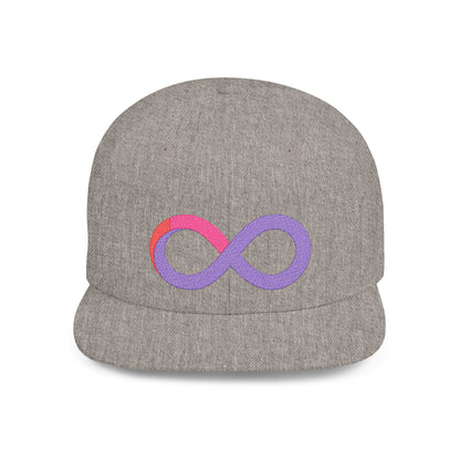 Infinite trendy flat bill snapback cap for adults. Adjustable, durable, and stylish with a classic green undervisor. Perfect gift for birthdays and casual wear.