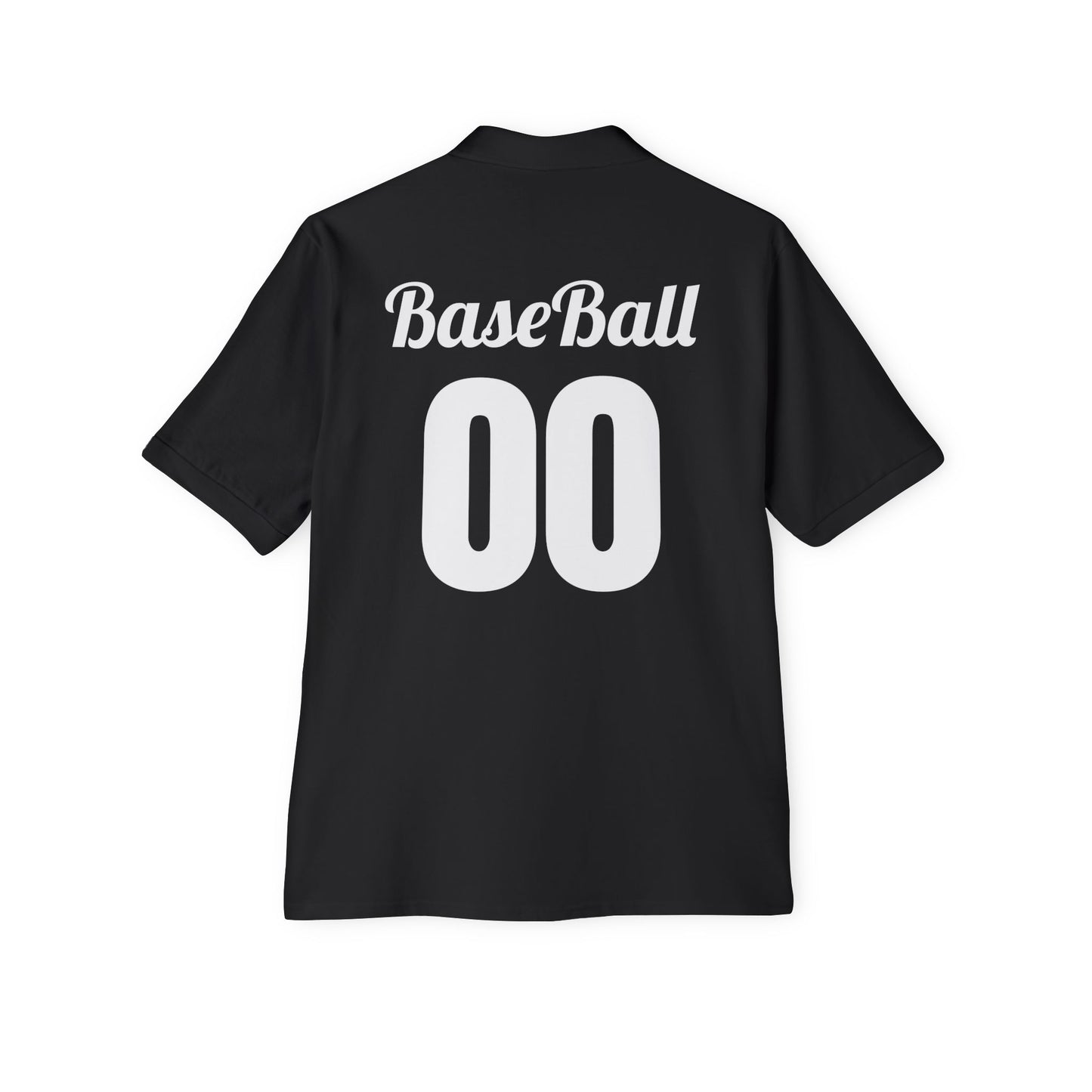 Men's Baseball Polo - Graphic Bat and Ball Design