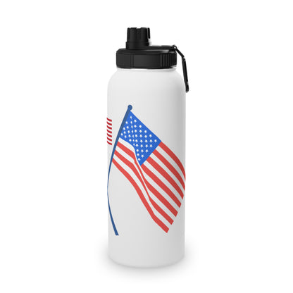 American Patriotic Stainless Steel Water Bottle with Sports Lid
