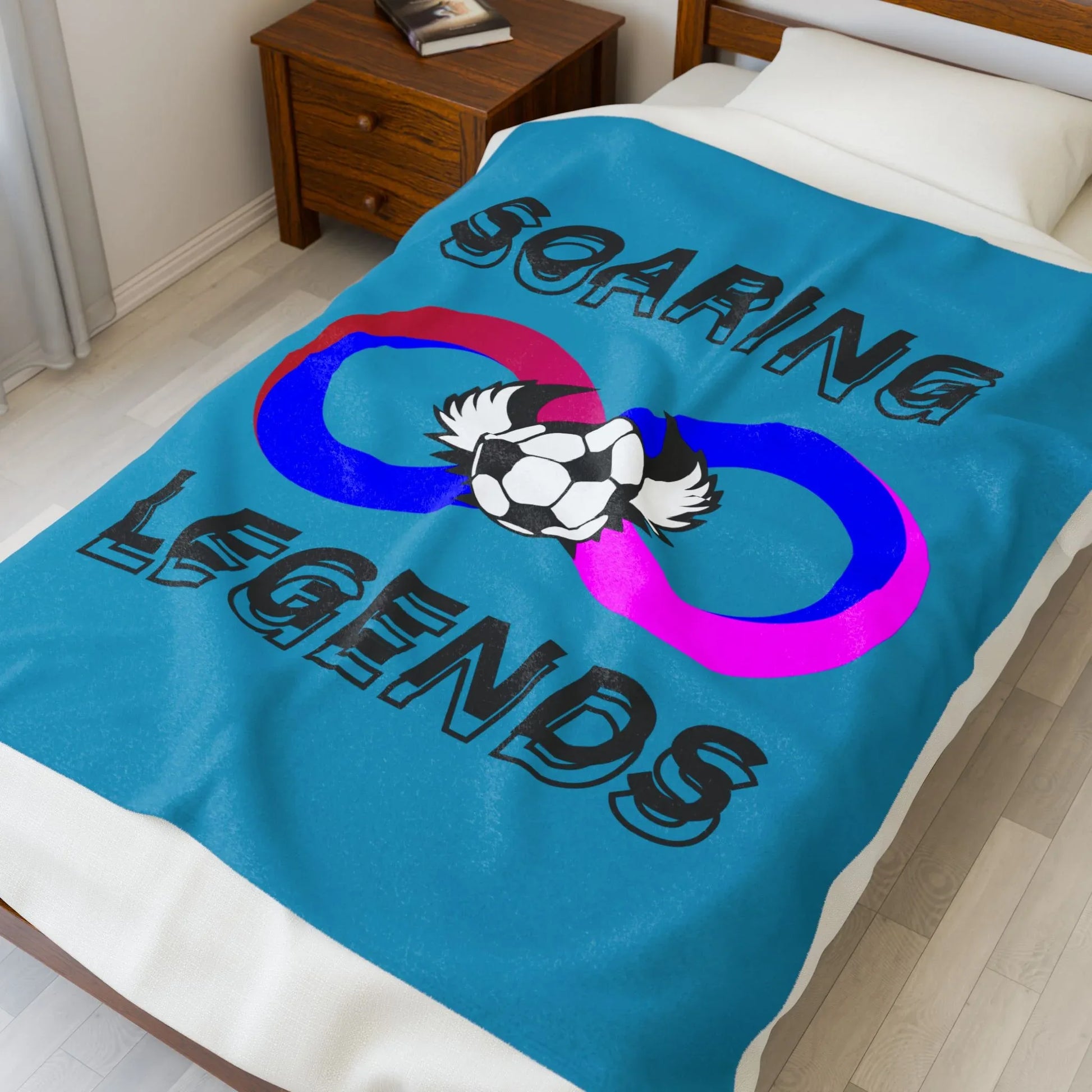 Soaring Legends Soccer Blanket - Cozy Sports Throw for Kids, Team Gift, Football Lovers Decor, Soft Plush Home Accessory - RizQ Life 