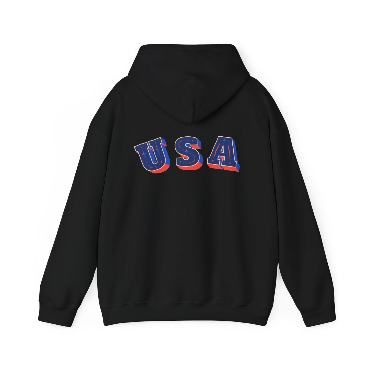 Men's Patriotic Hoodie - Double American Flag Graphic