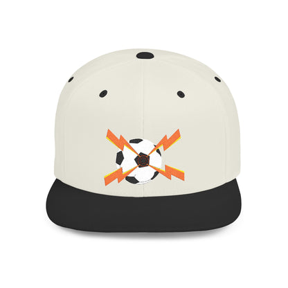 Soccer flat bill snapback hat – adjustable, stylish, and perfect for streetwear, casual outings, festivals, and gifting.