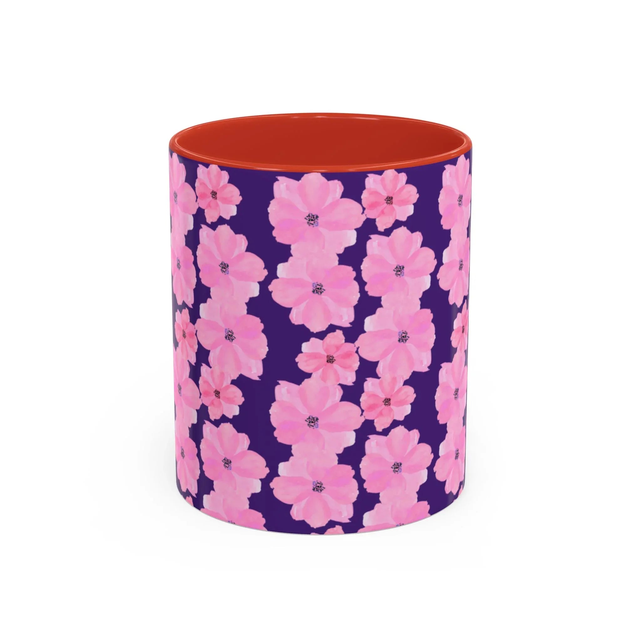 Chic Floral Coffee Mug - Pink Blossoms on Dark Background - RizQ Life 