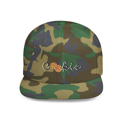 Trendy Cookie Flat Bill Snapback Cap – Adjustable, stylish hat for cookie lovers. Perfect gift for adults, birthdays, holidays, and streetwear fashion.