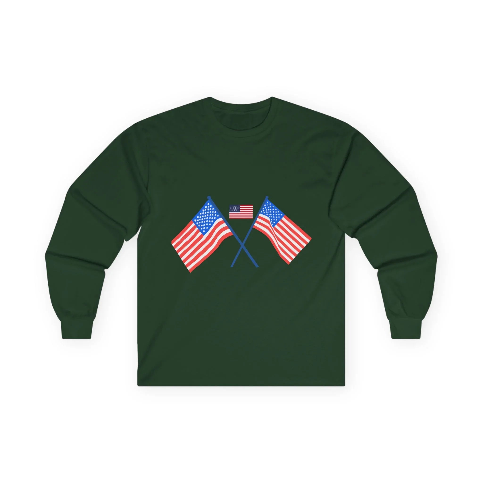 Patriotic Long Sleeve Tee - USA Flag Design - RizQ Life 