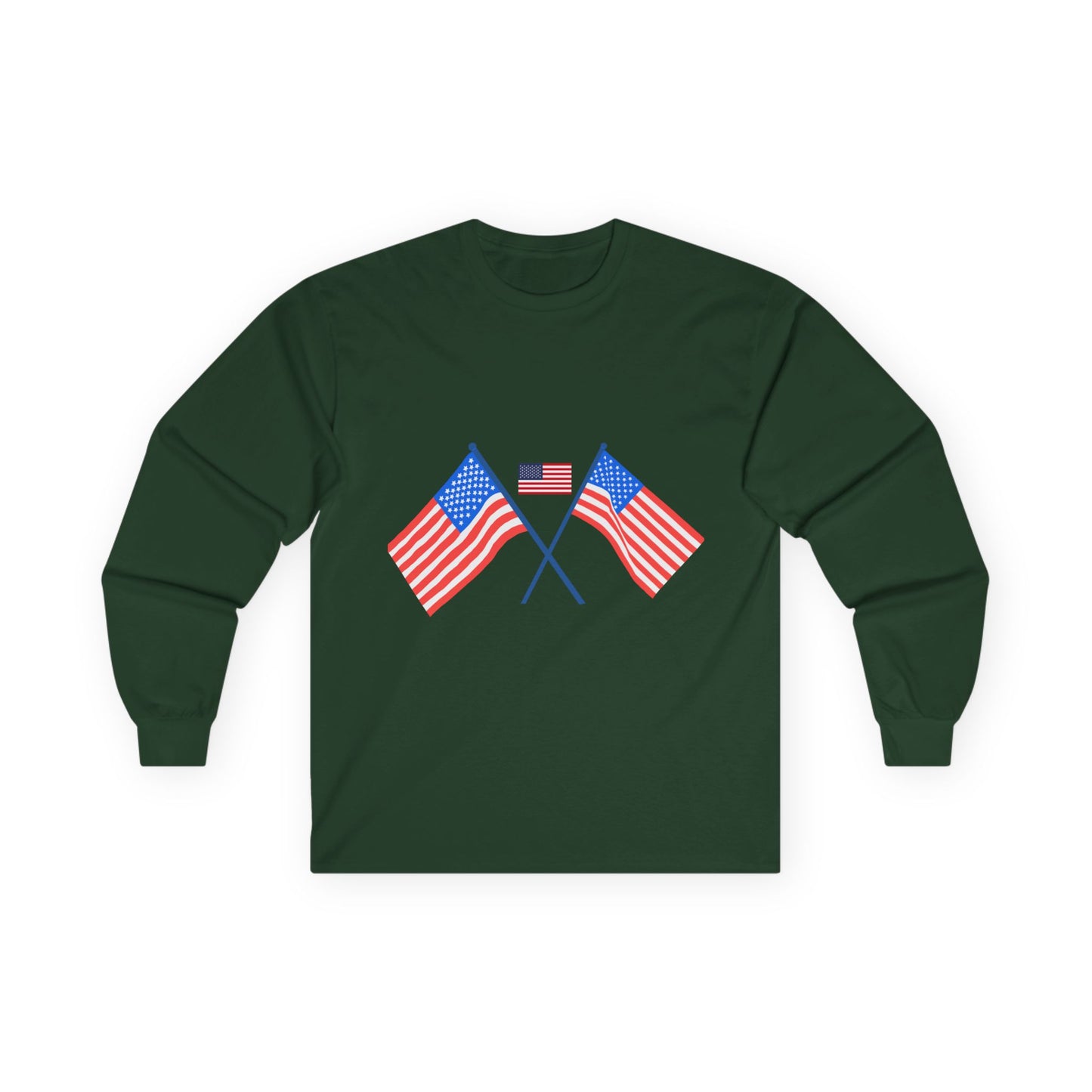 Patriotic Long Sleeve Tee - USA Flag Design