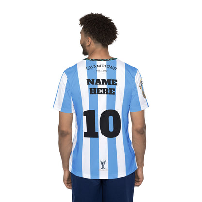 Custom Argentina World Champions Jersey 2024 – Personalized Name & Number – Limited Edition Sky Blue & White Football Kit