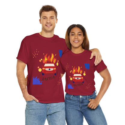 Unisex Racing Graphic T-Shirt – Heavy Cotton Car Racing Tee for Men & Women, Casual Motorsport Fan Shirt, Short Sleeve Top, Sizes S-5XL
