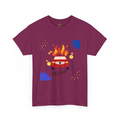Unisex Racing Graphic T-Shirt – Heavy Cotton Car Racing Tee for Men & Women, Casual Motorsport Fan Shirt, Short Sleeve Top, Sizes S-5XL