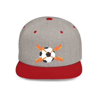 Soccer flat bill snapback hat – adjustable, stylish, and perfect for streetwear, casual outings, festivals, and gifting.