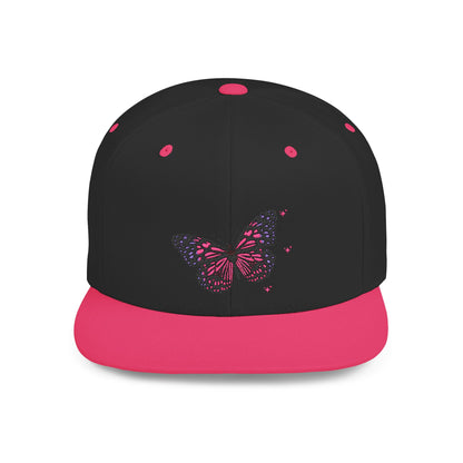 Butterfly Snapback Cap – stylish adjustable flat bill hat for adults. Perfect for streetwear, outdoor events, and gifts. Durable and comfy!