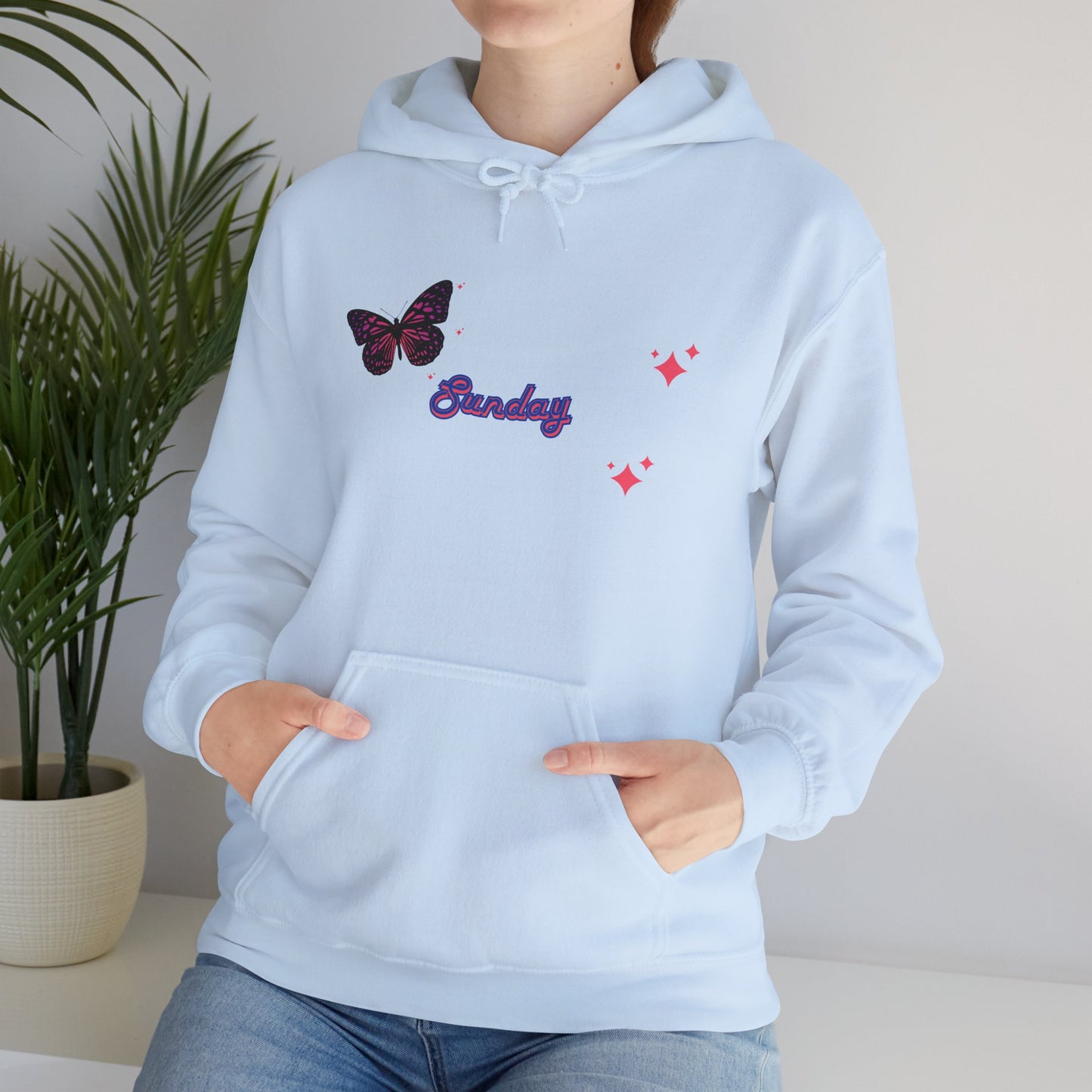 Butterfly Sunday Hoodie Sweatshirt For Women