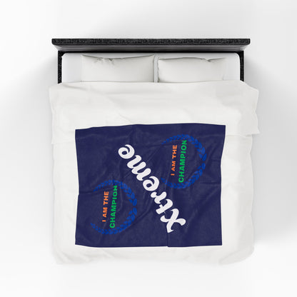 Champion Velveteen Plush Blanket - Cozy, Motivational Gift for Sports Lovers, Home Decor, Couch Throw, Perfect for Celebrations