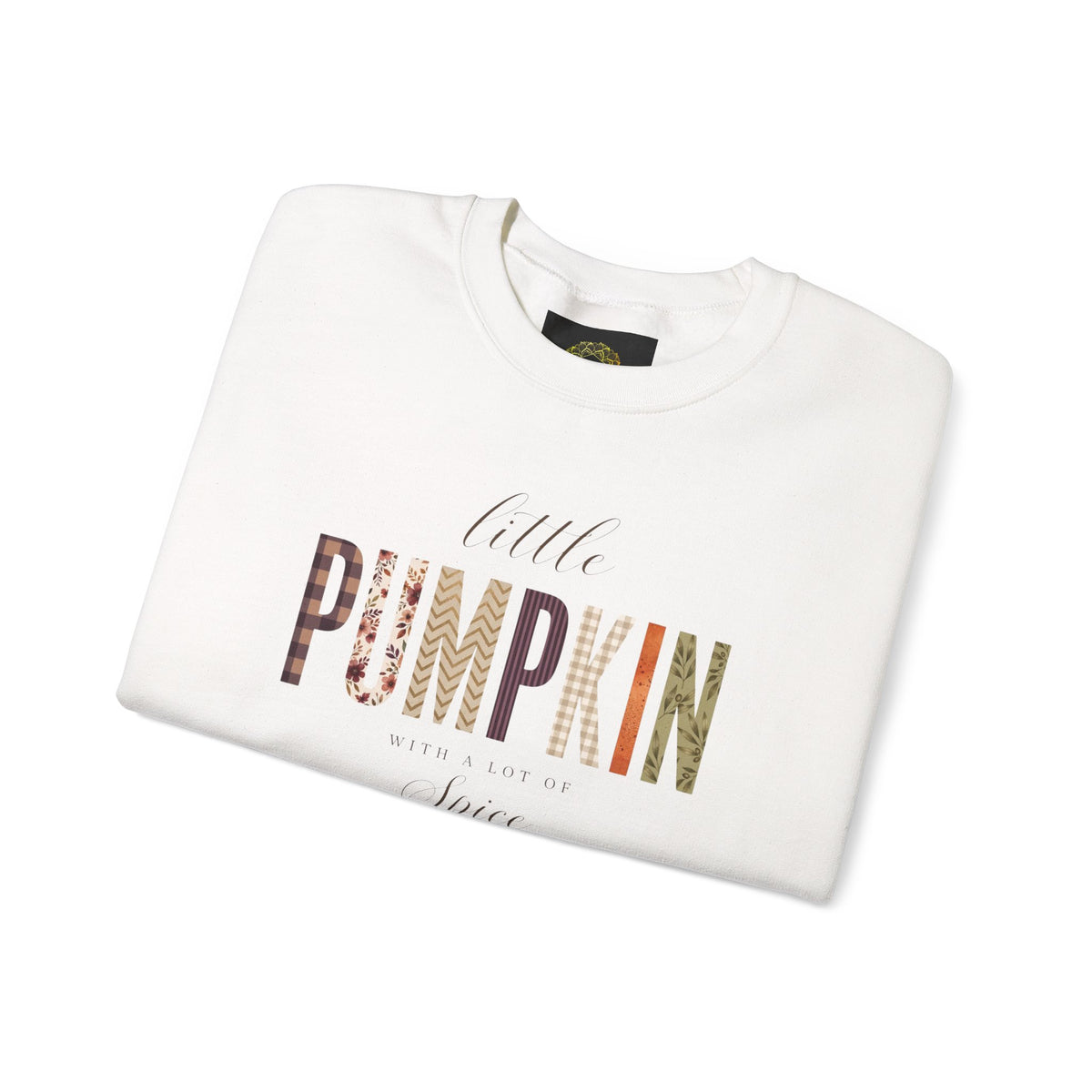 Little Pumpkin With A Little Spice" Sweatshirt – Cozy Fall Plaid & Watercolor Pumpkin Crewneck
