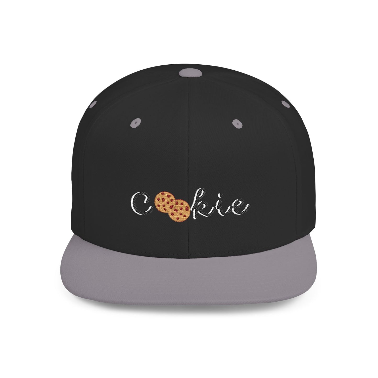 Trendy Cookie Flat Bill Snapback Cap – Adjustable, stylish hat for cookie lovers. Perfect gift for adults, birthdays, holidays, and streetwear fashion.