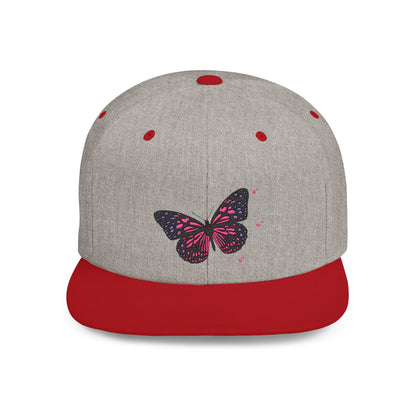 Butterfly Snapback Cap – stylish adjustable flat bill hat for adults. Perfect for streetwear, outdoor events, and gifts. Durable and comfy!