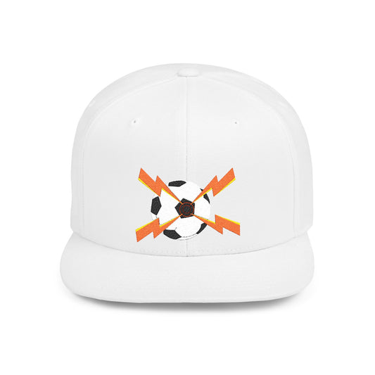 Soccer flat bill snapback hat – adjustable, stylish, and perfect for streetwear, casual outings, festivals, and gifting.
