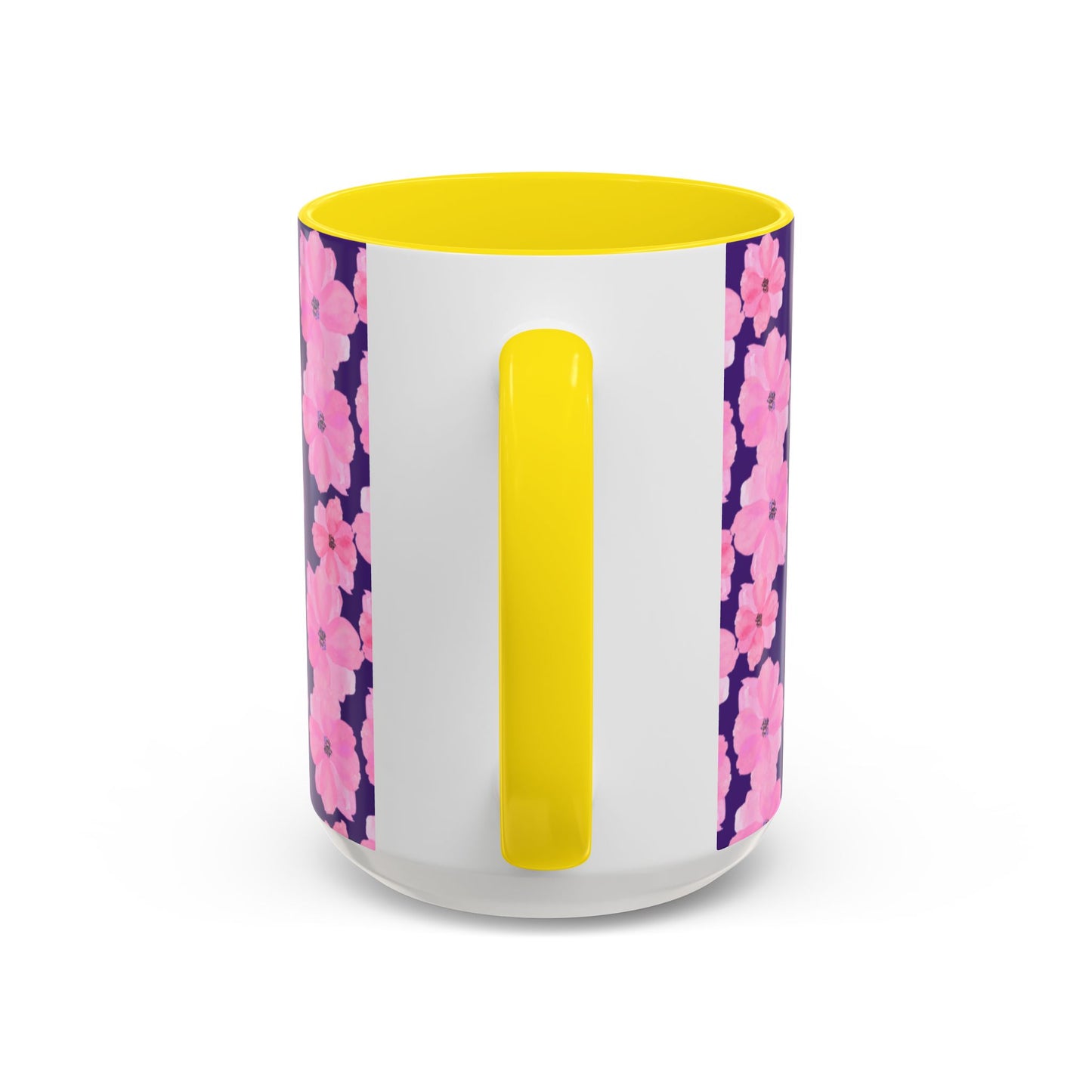 Chic Floral Coffee Mug - Pink Blossoms on Dark Background