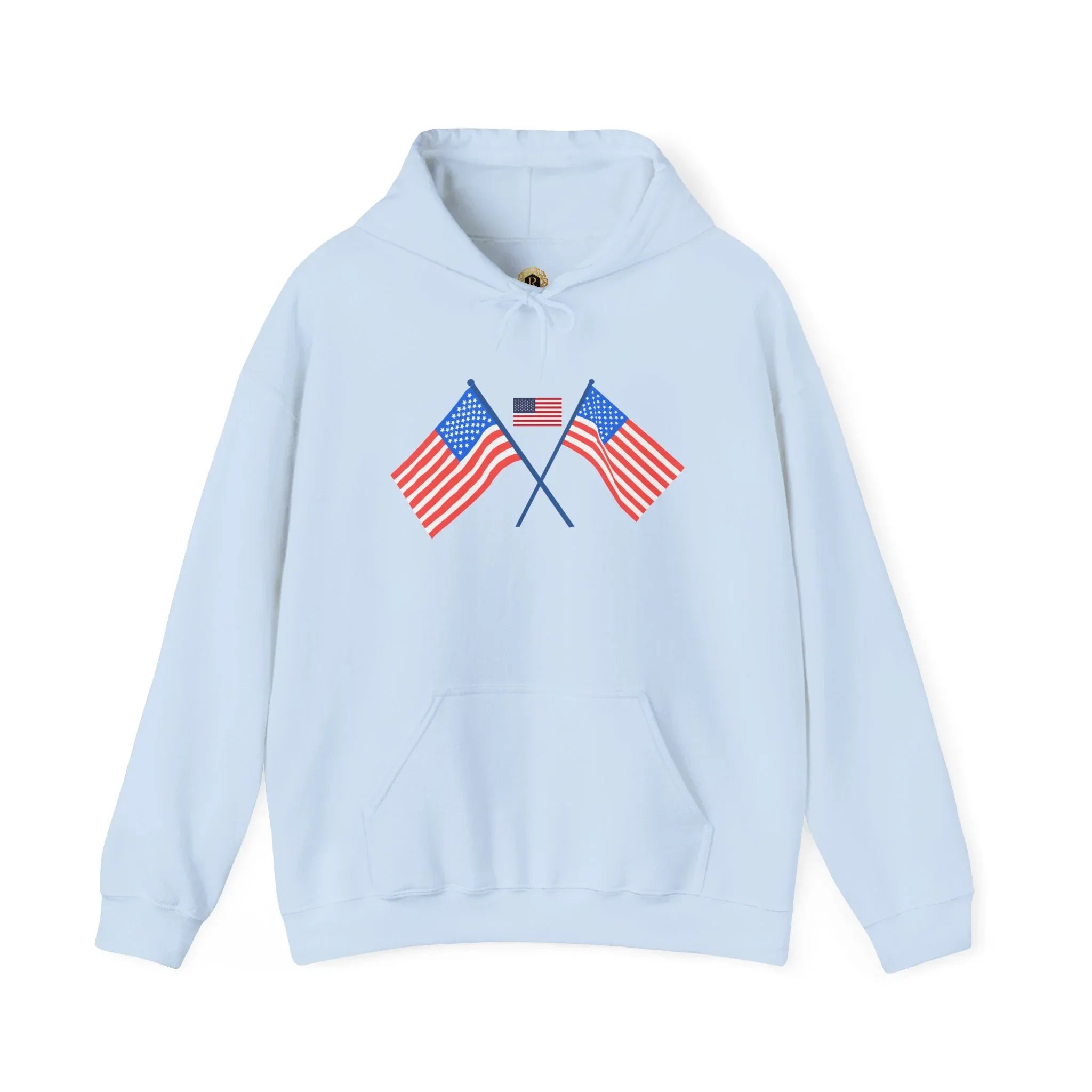 Men's Patriotic Hoodie - Double American Flag Graphic - RizQ Life 