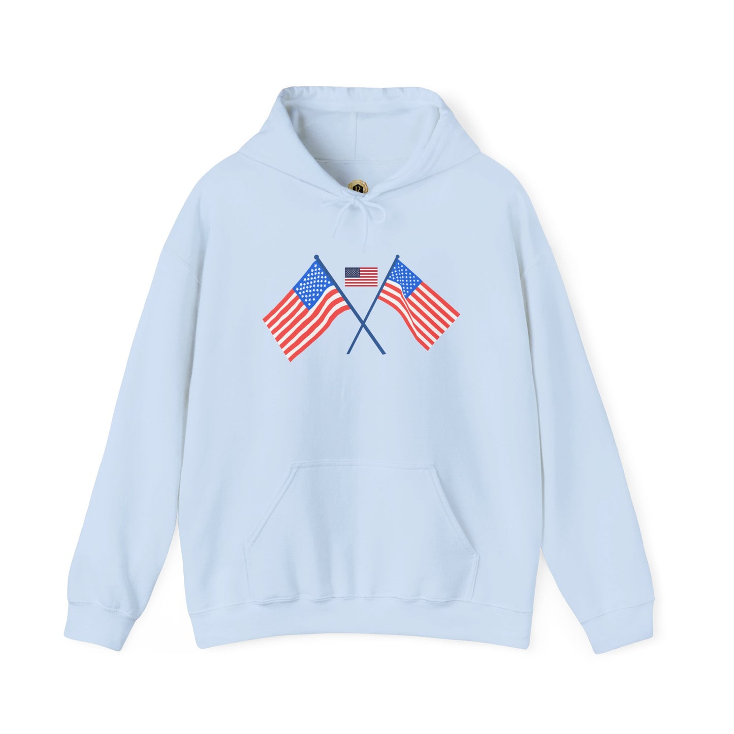 Men's Patriotic Hoodie - Double American Flag Graphic