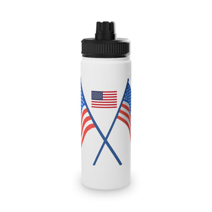 American Patriotic Stainless Steel Water Bottle with Sports Lid