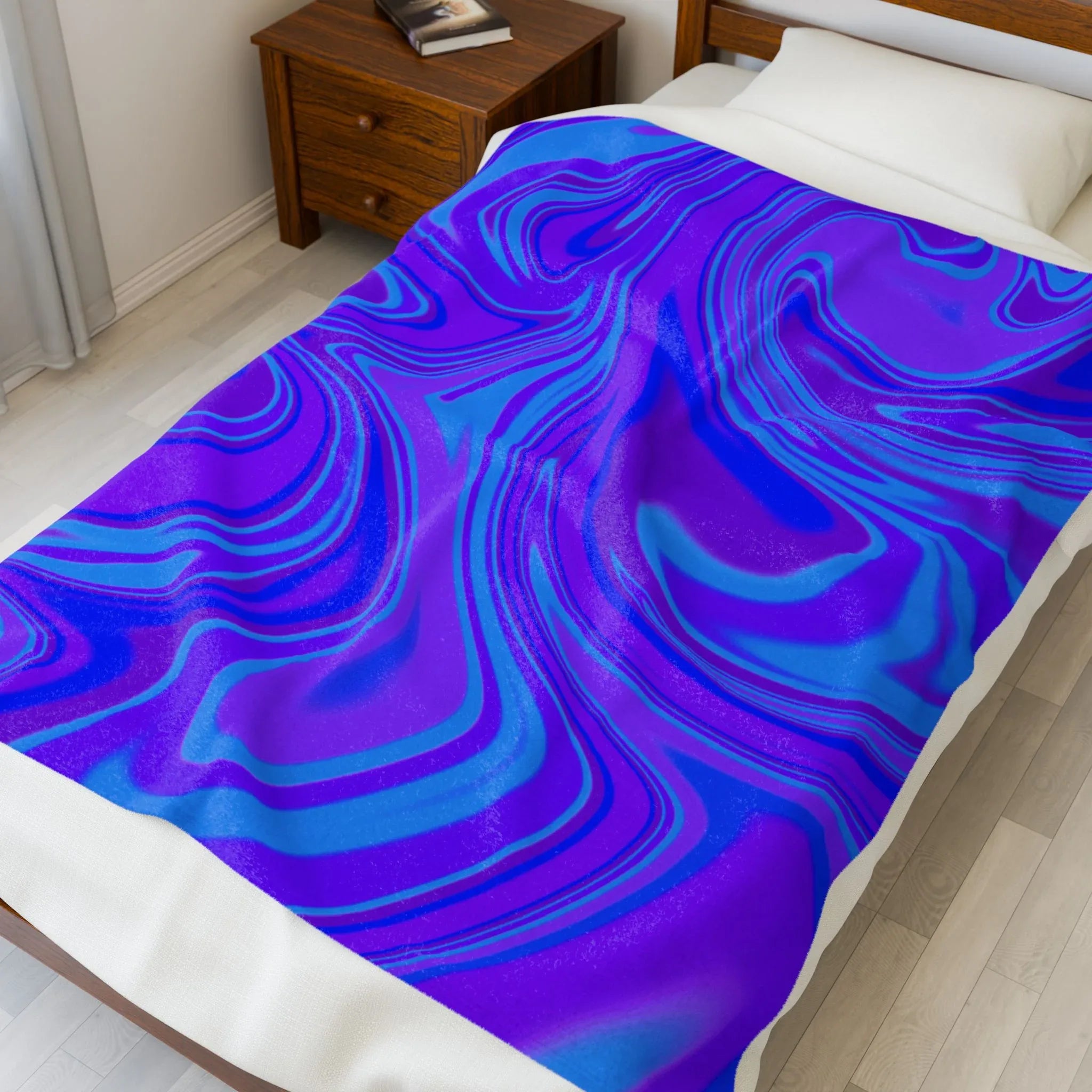 Velveteen Plush Blanket - Vibrant Abstract Cozy Throw for Home Decor - RizQ Life 