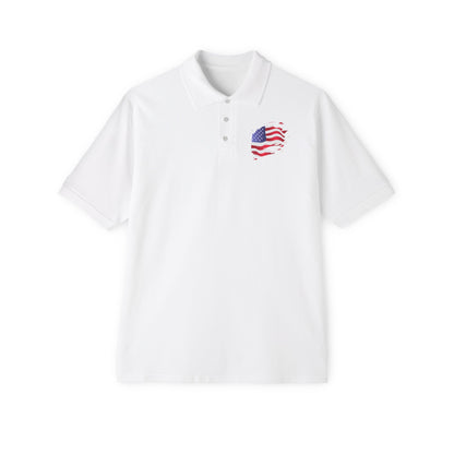 Polo Shirt with American Flag Emblem - Casual Comfort for Every Occasion