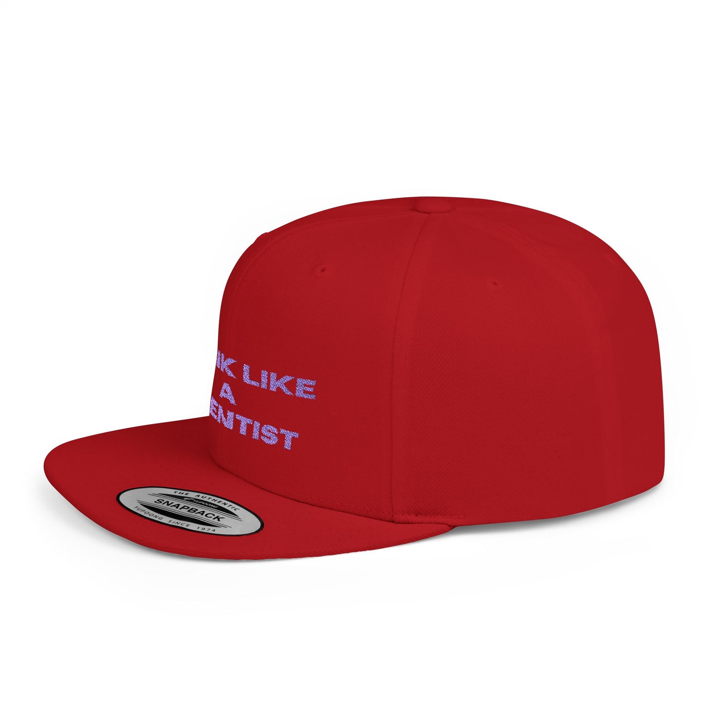 Think Like A Scientist Snapback Cap – Trendy flat bill hat for science lovers, STEM enthusiasts, and geeky gifts. Perfect for casual wear & conventions.
