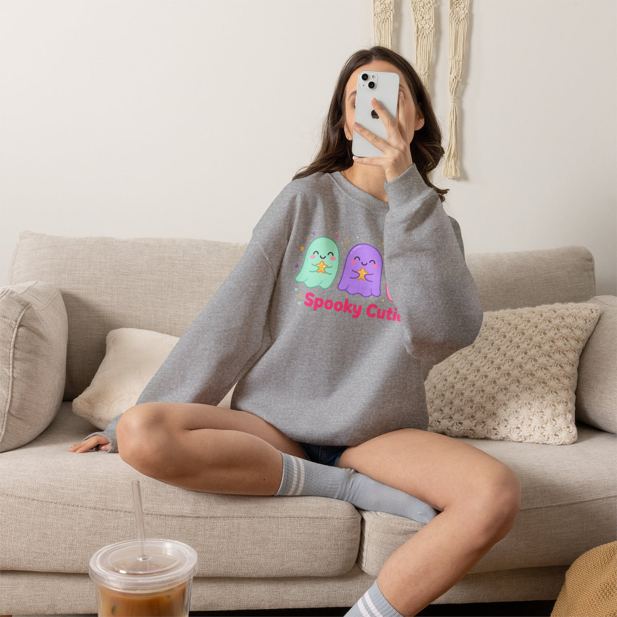 Spooky Cutie Sweatshirt | Cute Pastel Halloween Ghost Crewneck