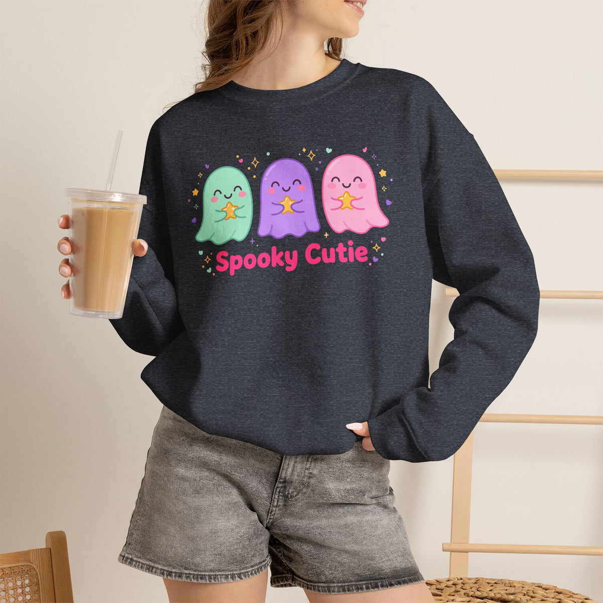 Spooky Cutie Sweatshirt | Cute Pastel Halloween Ghost Crewneck