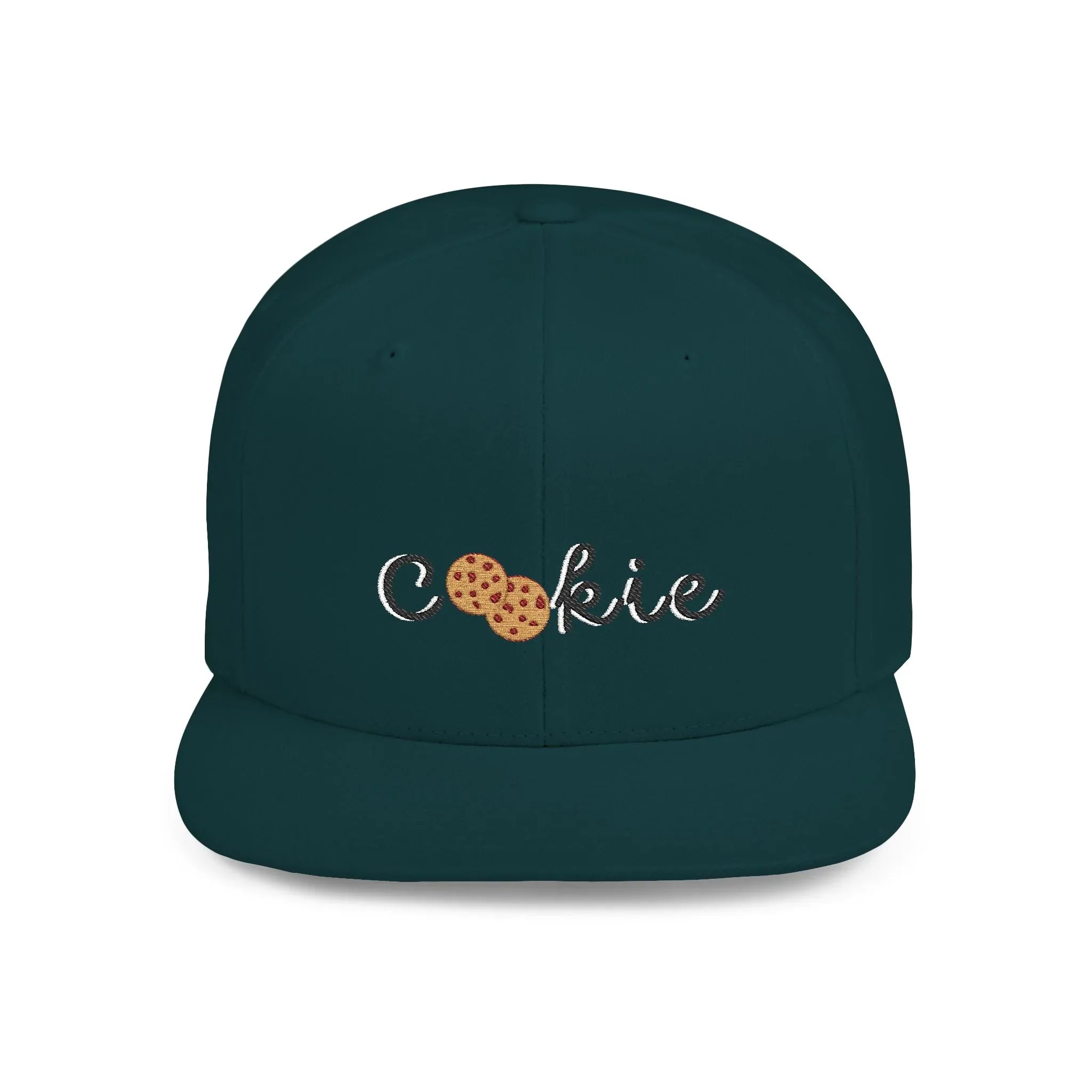 Trendy Cookie Flat Bill Snapback Cap – Adjustable, stylish hat for cookie lovers. Perfect gift for adults, birthdays, holidays, and streetwear fashion. - RizQ Life 