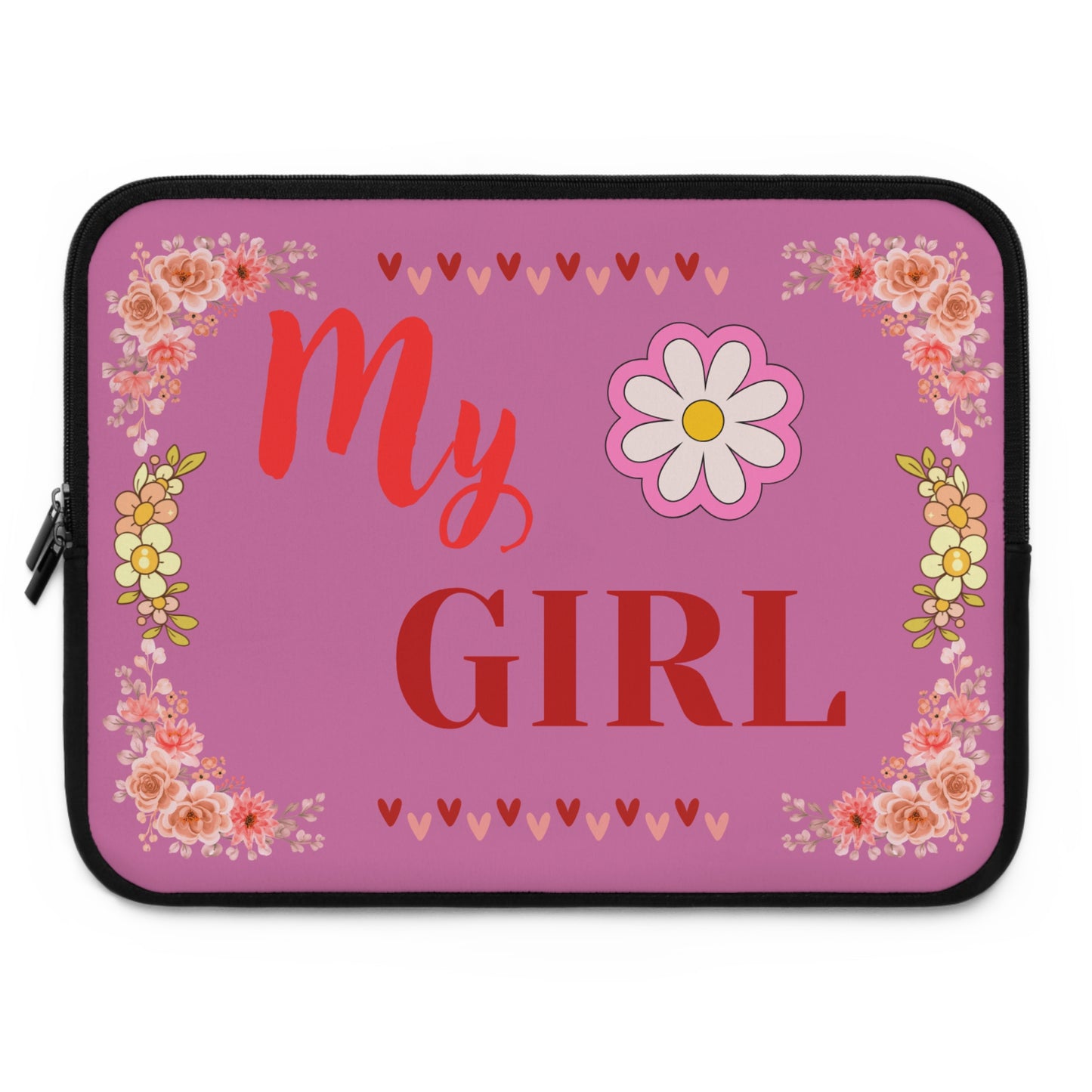 My Girl Floral Laptop Sleeve — Pink Daisy Protective Case