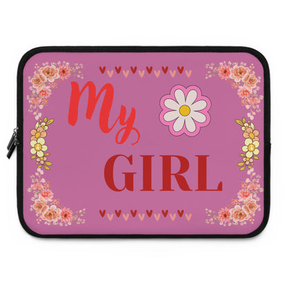 My Girl Floral Laptop Sleeve — Pink Daisy Protective Case