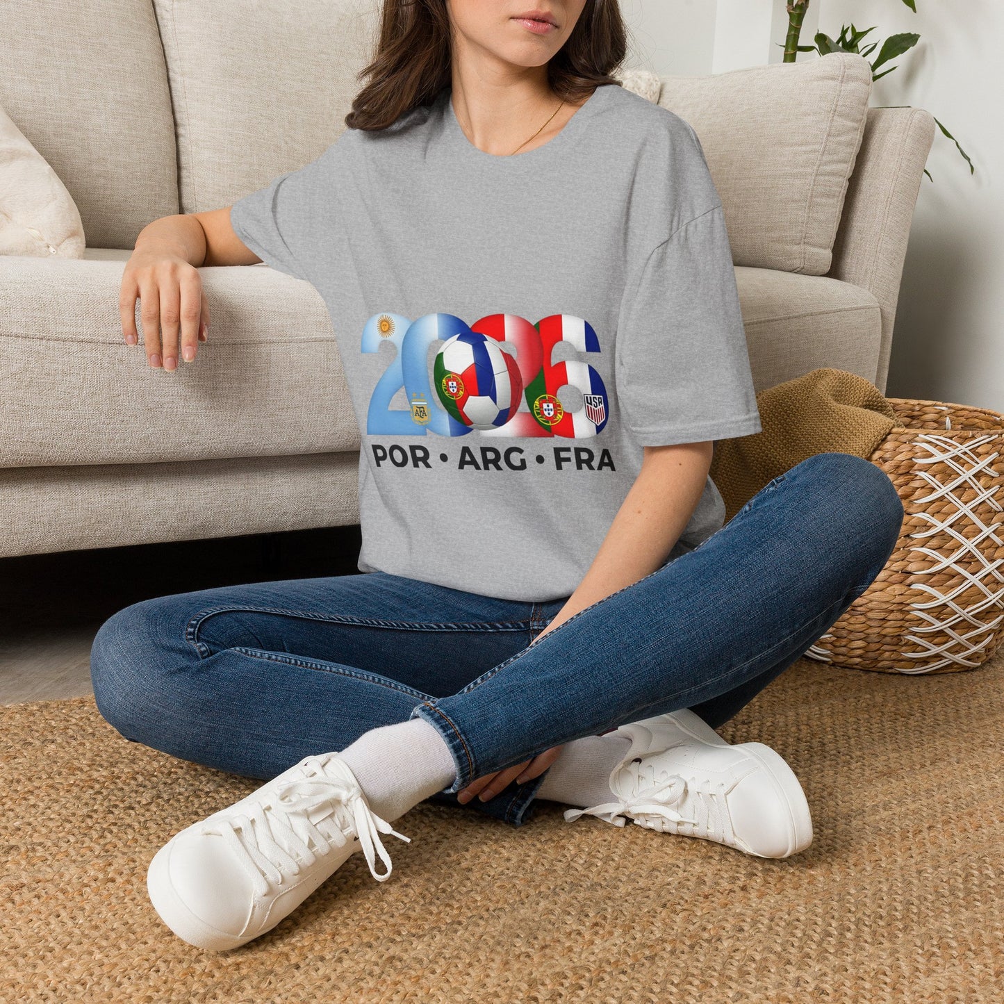 2026 Soccer Unisex Shirt | POR ARG FRA USA Football Tee
