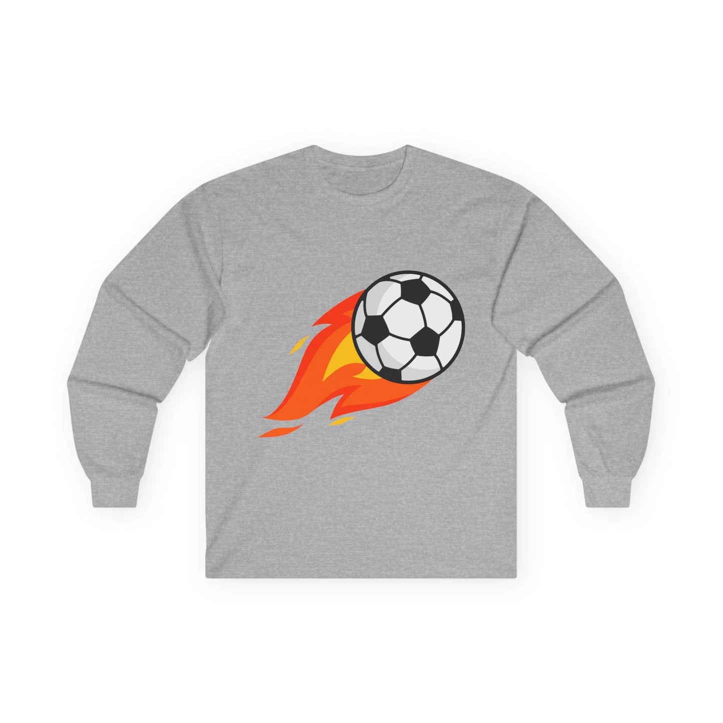 Flaming Soccer Ball Long Sleeve Tee - Sports Lovers Shirt - RizQ Life 